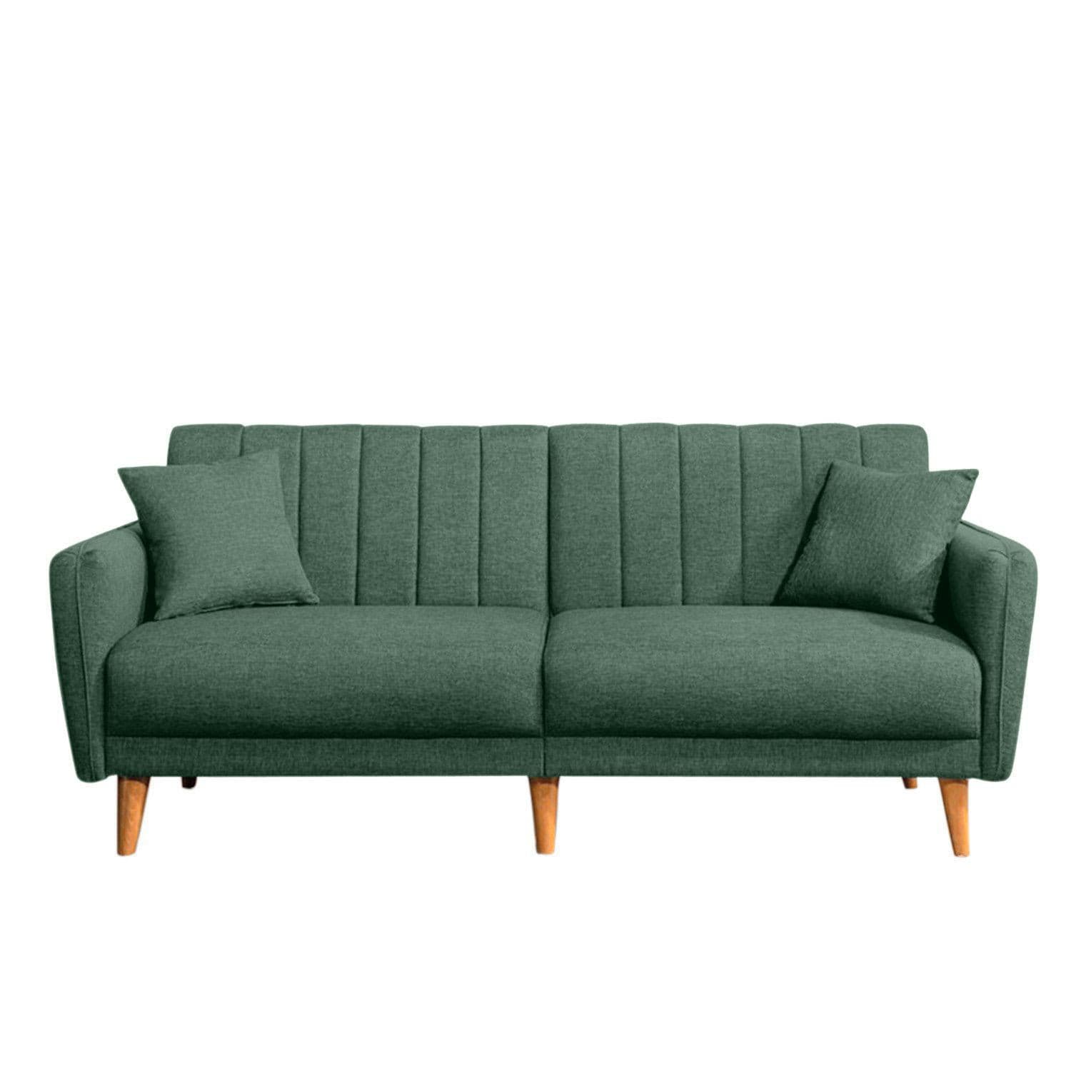 Canapé-lit 3 places en tissu "Aqua" 205 x 85 x 85 cm - Vert